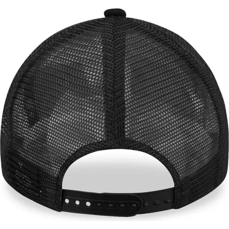 schwarze-trucker-kappe-mit-schwarzem-logo-9forty-a-frame-tonal-von-chicago-bulls-nba-von-new-era