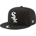 cappello-piatto-nero-aderente-59fifty-authentic-on-field-game-dei-chicago-white-sox-mlb-di-new-era
