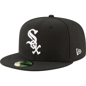 Svart platt keps justerad 59FIFTY Authentic On Field Game från Chicago White Sox MLB av New Era