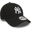 gorra-curva-negra-ajustable-9forty-essential-de-new-york-yankees-mlb-de-new-era