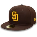 cappello-piatto-marrone-aderente-59fifty-authentic-on-field-dei-san-diego-padres-mlb-di-new-era