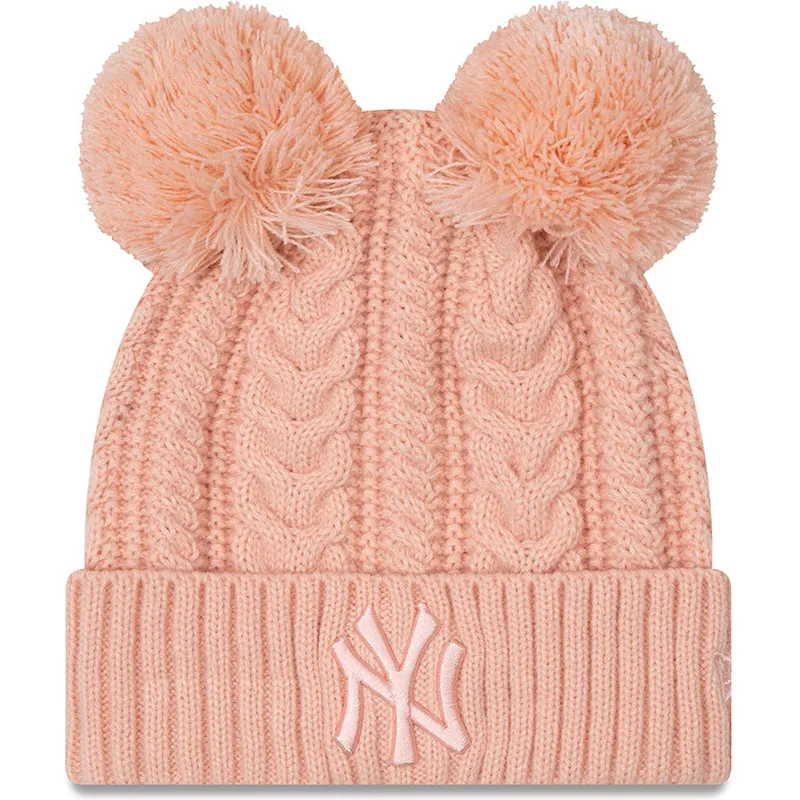 mutzen-pompon-rosa-cuff-double-der-new-york-yankees-mlb-von-new-era