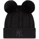 mutzen-pompon-schwarz-cuff-double-der-new-york-yankees-mlb-von-new-era