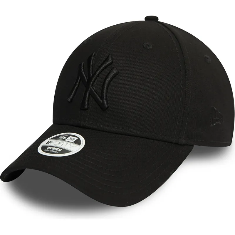 svart-bojd-justerbar-keps-med-svart-logotyp-for-dam-9forty-essential-fran-new-york-yankees-mlb-av-new-era