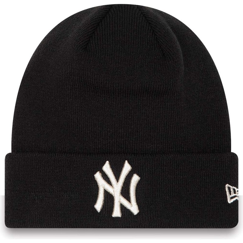 new-era-women-cuff-metallic-new-york-yankees-mlb-black-beanie