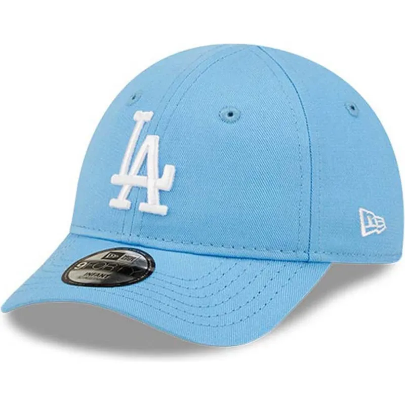 mutzen-gebogen-blau-verstellbares-band-fur-kinder-claro-pequeno-9forty-league-essential-der-los-angeles-dodgers-mlb-von-new-era