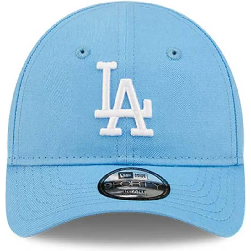 mutzen-gebogen-blau-verstellbares-band-fur-kinder-claro-pequeno-9forty-league-essential-der-los-angeles-dodgers-mlb-von-new-era