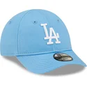 mutzen-gebogen-blau-verstellbares-band-fur-kinder-claro-pequeno-9forty-league-essential-der-los-angeles-dodgers-mlb-von-new-era