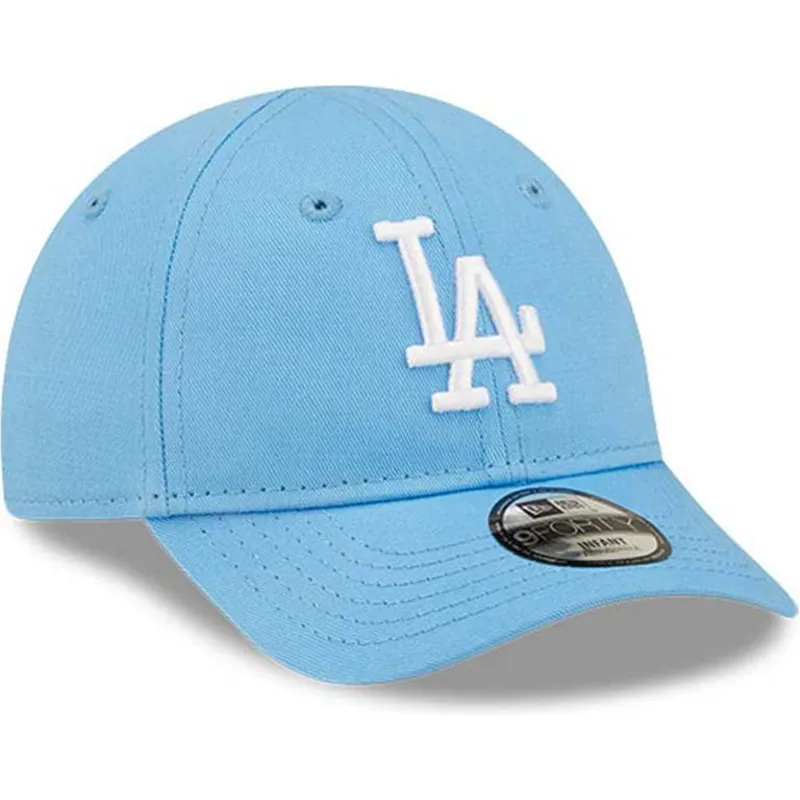 mutzen-gebogen-blau-verstellbares-band-fur-kinder-claro-pequeno-9forty-league-essential-der-los-angeles-dodgers-mlb-von-new-era