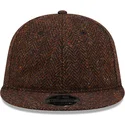 new-era-9fifty-tweed-verstellbare-braune-flachkappe