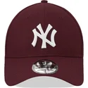 mutzen-gebogen-rot-angepasst-granate-39thirty-diamond-era-der-new-york-yankees-mlb-von-new-era