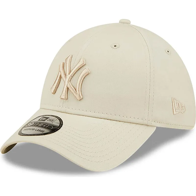 beige-gebogene-verstellbare-kappe-mit-beigem-logo-39thirty-league-essential-der-new-york-yankees-mlb-von-new-era