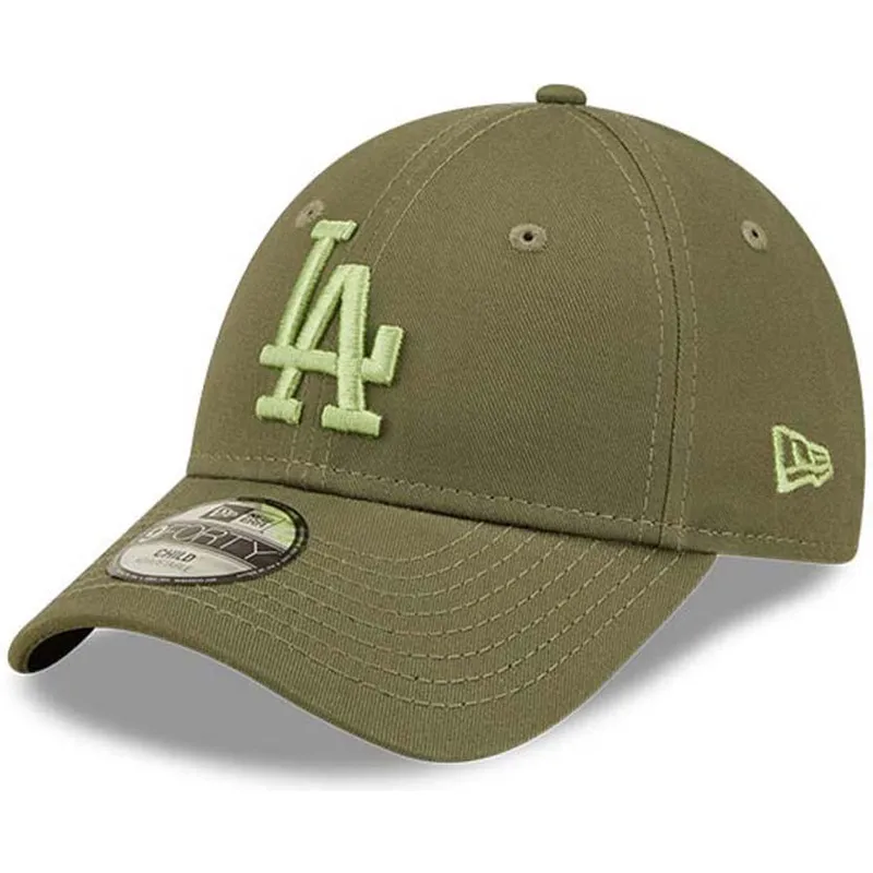 mutzen-gebogen-grun-verstellbares-band-fur-kinder-9forty-league-essential-der-los-angeles-dodgers-mlb-von-new-era