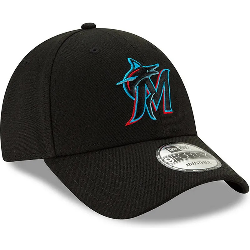 svart-justerbar-kurvad-keps-9forty-the-league-fran-miami-marlins-mlb-av-new-era