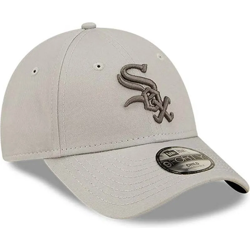 mutzen-gebogen-beige-verstellbares-band-fur-kinder-9forty-league-essential-der-chicago-white-sox-mlb-von-new-era