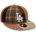 mutzen-flach-braun-verstellbares-band-9fifty-patch-panel-der-los-angeles-dodgers-mlb-von-new-era