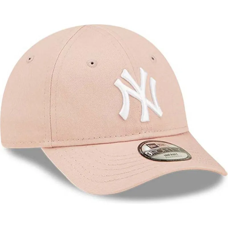 mutzen-gebogen-rosa-verstellbares-band-fur-kinder-pequeno-9forty-league-essential-der-new-york-yankees-mlb-von-new-era