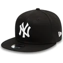 mutzen-flach-schwarz-snapback-fur-kinder-9fifty-essential-der-new-york-yankees-mlb-von-new-era