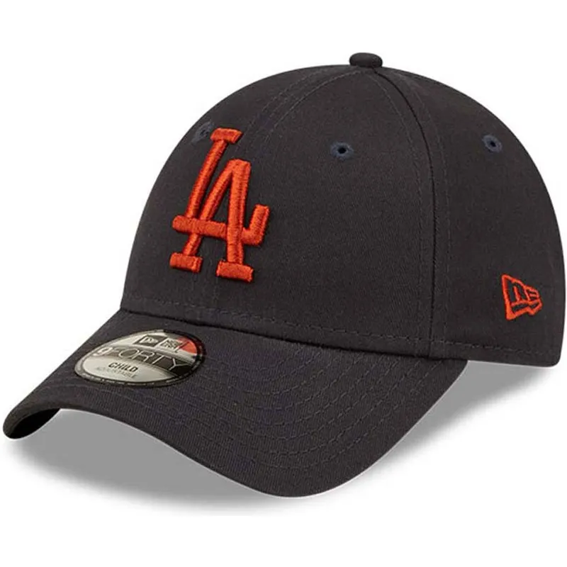 mutzen-gebogen-marineblau-verstellbares-band-fur-kinder-marron-9forty-league-essential-der-los-angeles-dodgers-mlb-von-new-era