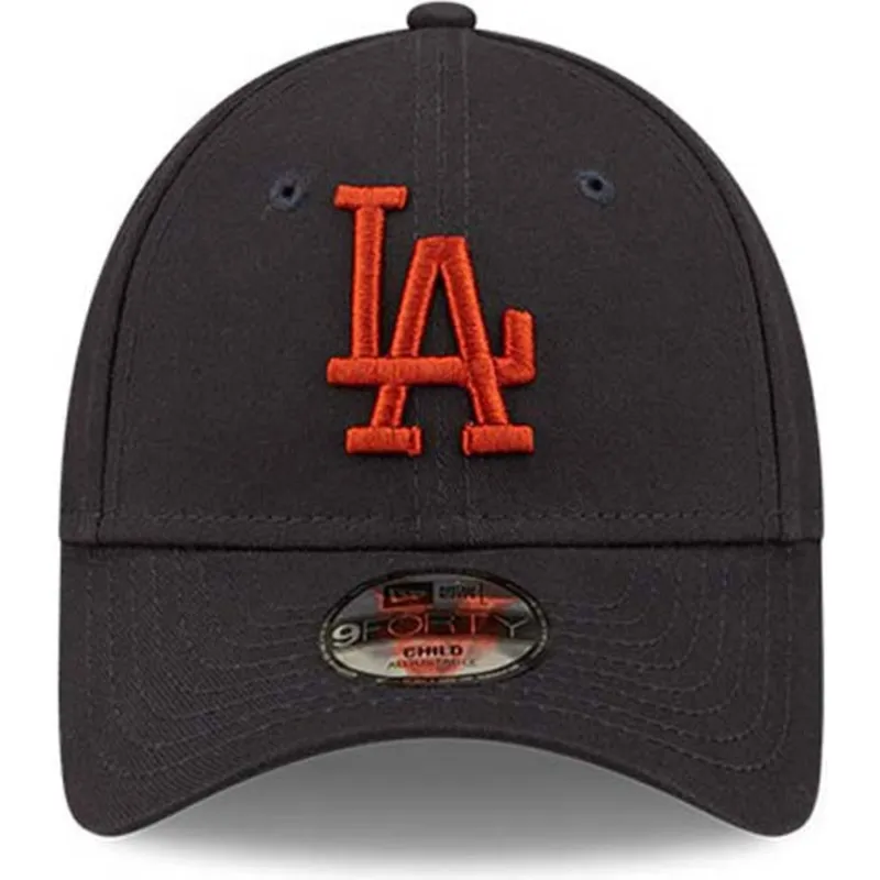 mutzen-gebogen-marineblau-verstellbares-band-fur-kinder-marron-9forty-league-essential-der-los-angeles-dodgers-mlb-von-new-era