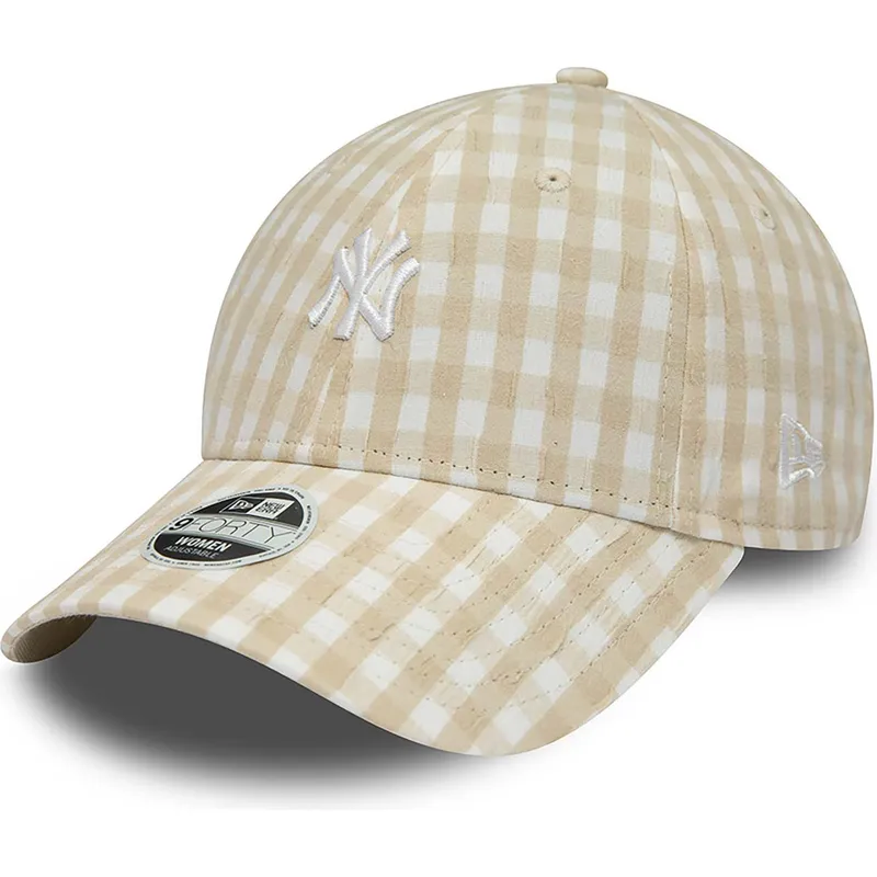 mutzen-gebogen-beige-verstellbares-band-9forty-gingham-der-new-york-yankees-mlb-von-new-era mutzen-gebogen-beige-verstellbares-band-9forty-gingham-der-new-york-yankees-mlb-von-new-era