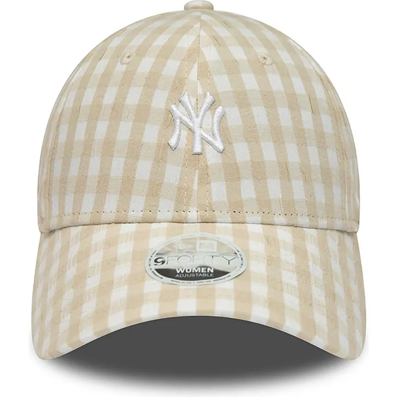 mutzen-gebogen-beige-verstellbares-band-9forty-gingham-der-new-york-yankees-mlb-von-new-era mutzen-gebogen-beige-verstellbares-band-9forty-gingham-der-new-york-yankees-mlb-von-new-era