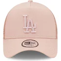 mutzen-gebogen-rosa-snapback-a-frame-tonal-mesh-der-los-angeles-dodgers-mlb-von-new-era