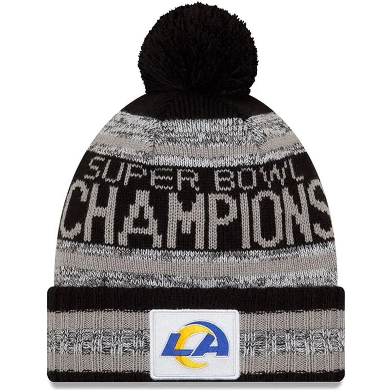 mutzen-pompon-schwarz-parade-knit-super-bowl-champions-lvi-2022-der-los-angeles-rams-nfl-von-new-era mutzen-pompon-schwarz-parade-knit-super-bowl-champions-lvi-2022-der-los-angeles-rams-nfl-von-new-era