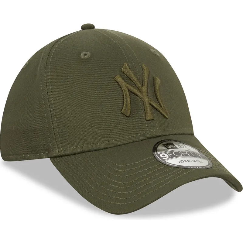 mutzen-gebogen-grun-snapback-9forty-league-essential-der-new-york-yankees-mlb-von-new-era