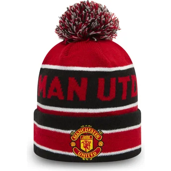 Röd och svart mössa med pompong Cuff Jake från Manchester United Football Club Premier League av New Era