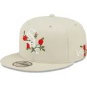 mutzen-flach-beige-snapback-9fifty-flower-der-chicago-white-sox-mlb-von-new-era