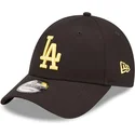 mutzen-gebogen-schwarz-verstellbares-band-9forty-league-essential-der-los-angeles-dodgers-mlb-von-new-era