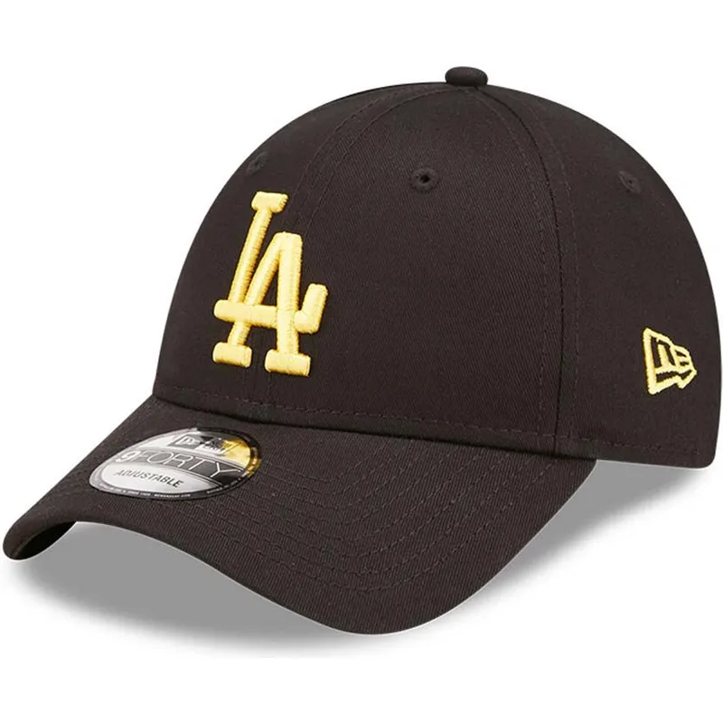 mutzen-gebogen-schwarz-verstellbares-band-9forty-league-essential-der-los-angeles-dodgers-mlb-von-new-era