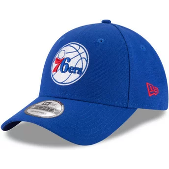 New Era Curved Brim 9FORTY League Philadelphia 76ers NBA Blue Adjustable Cap
