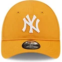 mutzen-gebogen-orange-verstellbares-band-fur-kinder-pequeno-9forty-league-essential-der-new-york-yankees-mlb-von-new-era