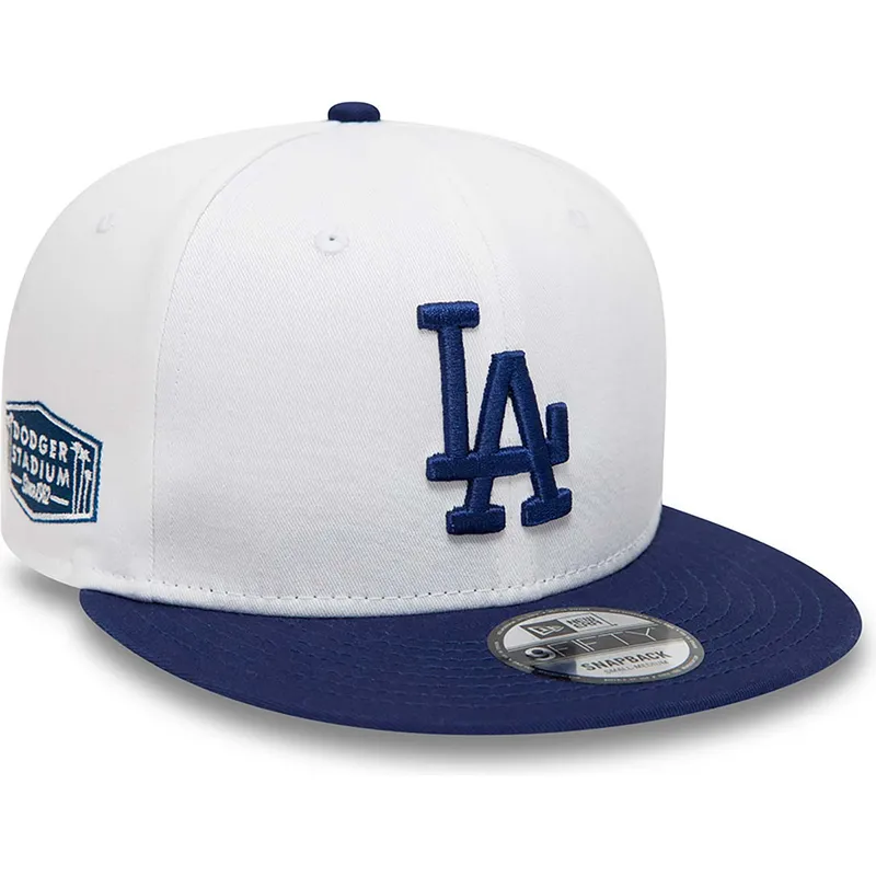 mutzen-flach-weiss-snapback-9fifty-crown-patches-der-los-angeles-dodgers-mlb-von-new-era