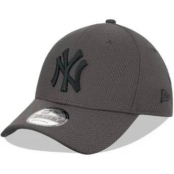 Grå böjd justerbar keps med grå logotyp 9FORTY Diamond Era från New York Yankees MLB av New Era