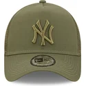 casquette-trucker-verte-avec-logo-vert-a-frame-tonal-mesh-new-york-yankees-mlb-new-era