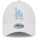 weisse-verstellbare-kappe-mit-gebogenem-schirm-und-blauem-logo-fur-jungen-9forty-league-essential-der-los-angeles-dodgers-mlb-vo