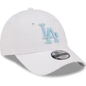 weisse-verstellbare-kappe-mit-gebogenem-schirm-und-blauem-logo-fur-jungen-9forty-league-essential-der-los-angeles-dodgers-mlb-vo