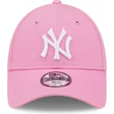 mutzen-gebogen-rosa-verstellbares-band-fur-kinder-9forty-league-essential-der-new-york-yankees-mlb-von-new-era