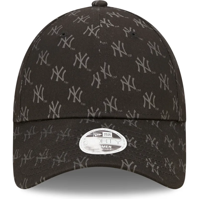 schwarze-gebogene-verstellbare-damenkappe-9forty-monogram-der-new-york-yankees-mlb-von-new-era
