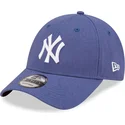 mutzen-gebogen-blau-verstellbares-band-9forty-linen-der-new-york-yankees-mlb-von-new-era