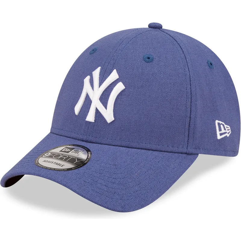 mutzen-gebogen-blau-verstellbares-band-9forty-linen-der-new-york-yankees-mlb-von-new-era
