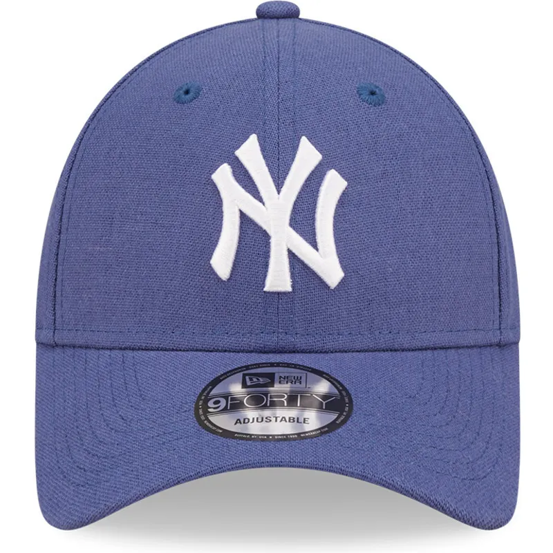 mutzen-gebogen-blau-verstellbares-band-9forty-linen-der-new-york-yankees-mlb-von-new-era
