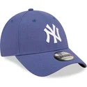 mutzen-gebogen-blau-verstellbares-band-9forty-linen-der-new-york-yankees-mlb-von-new-era