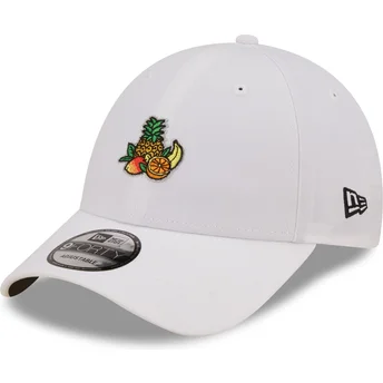 Gorra curva blanca ajustable Juice Tropical Fruits 9FORTY Food Icon de New Era