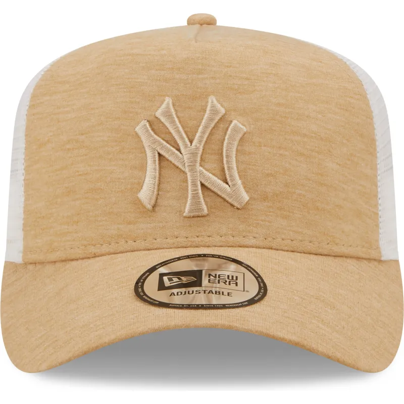 mutzen-gebogen-braun-verstellbares-band-a-frame-jersey-essential-der-new-york-yankees-mlb-von-new-era