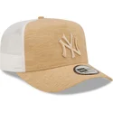 mutzen-gebogen-braun-verstellbares-band-a-frame-jersey-essential-der-new-york-yankees-mlb-von-new-era