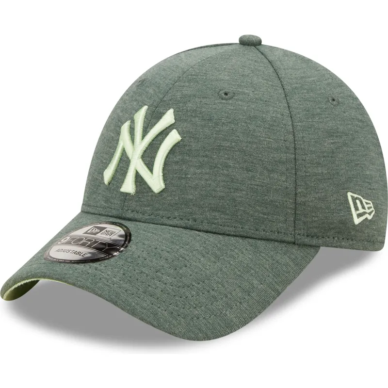 mutzen-gebogen-grun-verstellbares-band-9forty-jersey-essential-der-new-york-yankees-mlb-von-new-era